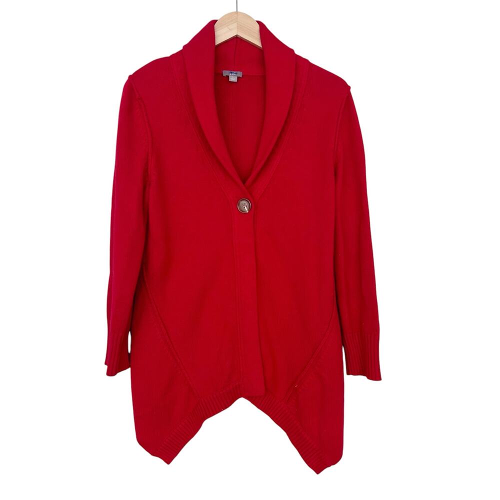 J. Jill Red Wool Blend Knit Cardigan Sz M